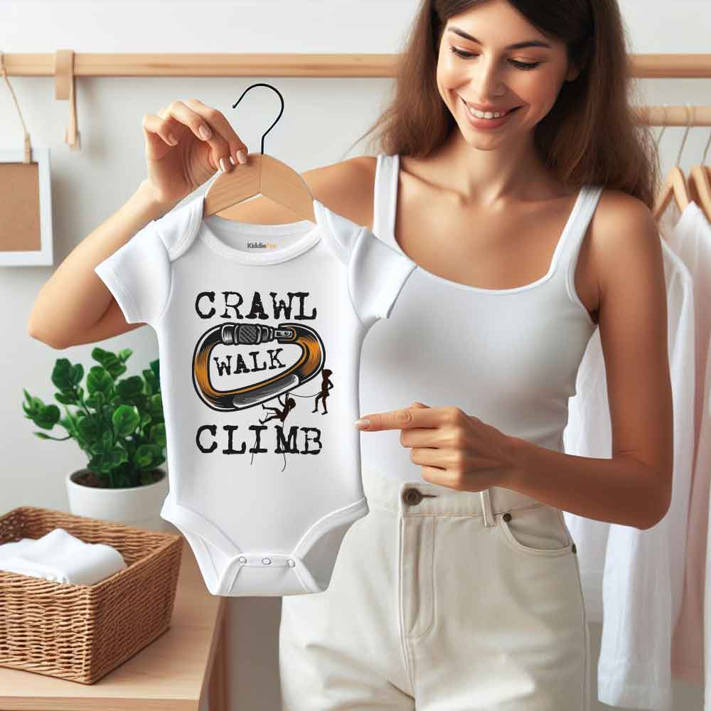 Crawl Walk Climb Baby Bodysuit, Rock Climbing, Mountain Climbing, Rock Climber Baby Clothes, Hiking , Outdoor Adventure Baby outfit