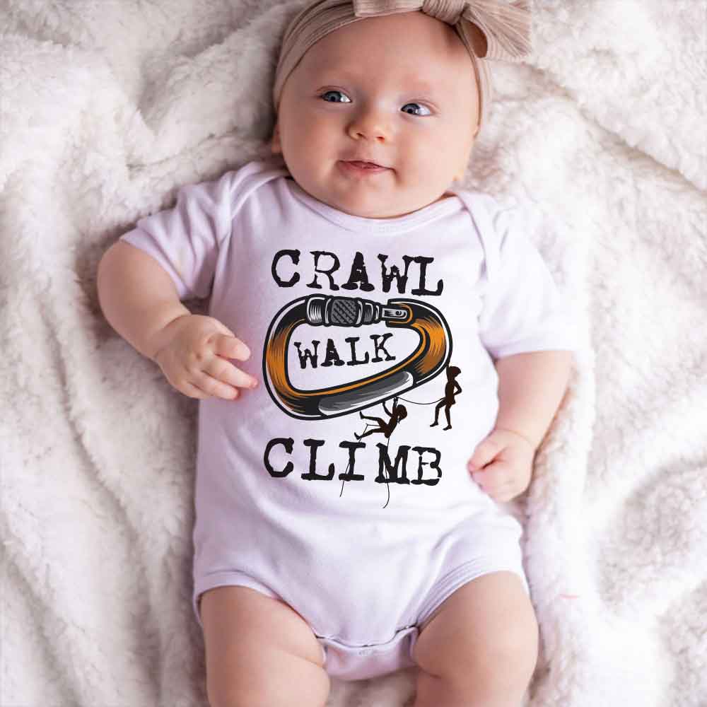 Crawl Walk Climb Baby Bodysuit, Rock Climbing, Mountain Climbing, Rock Climber Baby Clothes, Hiking , Outdoor Adventure Baby outfit