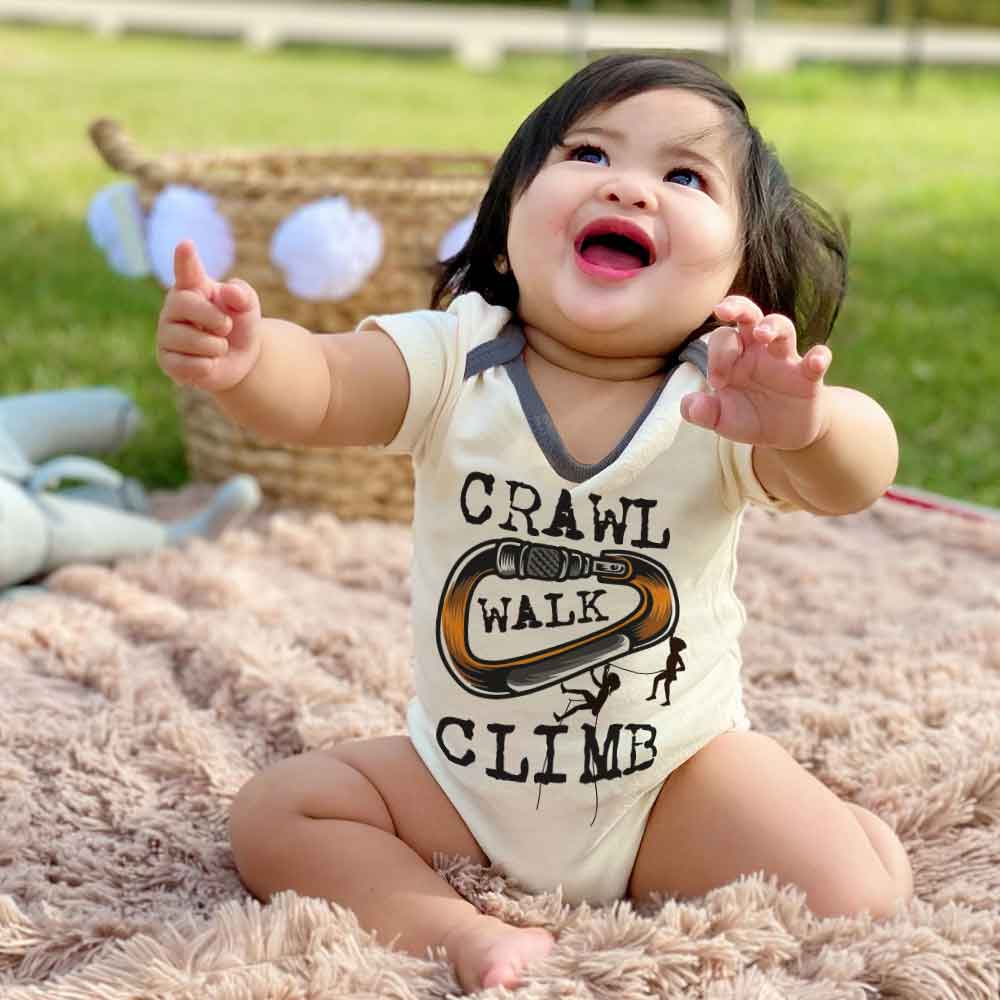 Crawl Walk Climb Baby Bodysuit, Rock Climbing, Mountain Climbing, Rock Climber Baby Clothes, Hiking , Outdoor Adventure Baby outfit