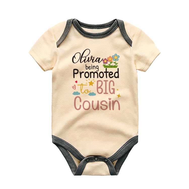 Custom Name Baby Bodysuit, Big Cousin baby clothes,Custom Baby Gift, Personalized baby gift