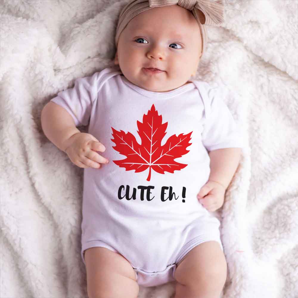 Cute Eh Canada Baby Bodysuit, First Canada Day, Canadian Infant baby Clothing, Maple Leaf Baby clothes