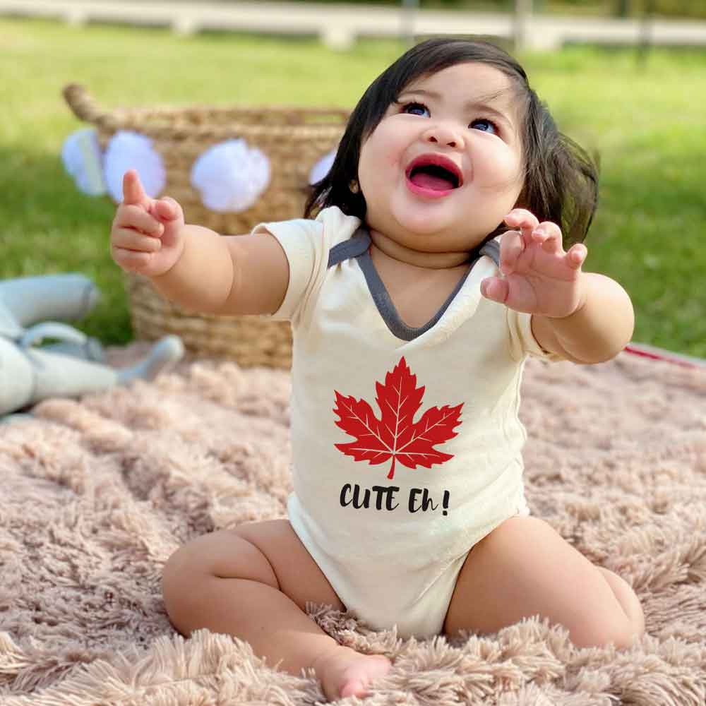 Cute Eh Canada Baby Bodysuit, First Canada Day, Canadian Infant baby Clothing, Maple Leaf Baby clothes