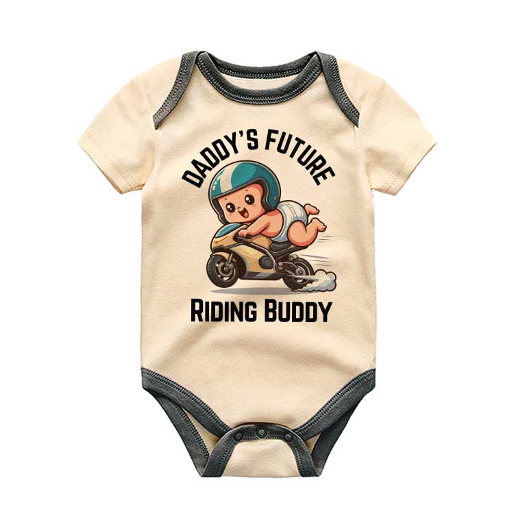 Daddy's Future Riding Buddy Baby Bodysuit Dirtbike,Motocross,motorcycle Family Bonding Dad and me, Father son daughter bond baby clothes