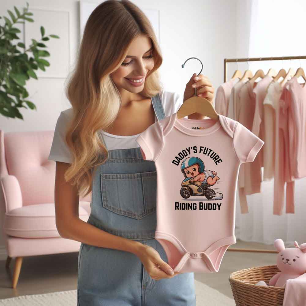 Daddy's Future Riding Buddy Baby Bodysuit Dirtbike,Motocross,motorcycle Family Bonding Dad and me, Father son daughter bond baby clothes