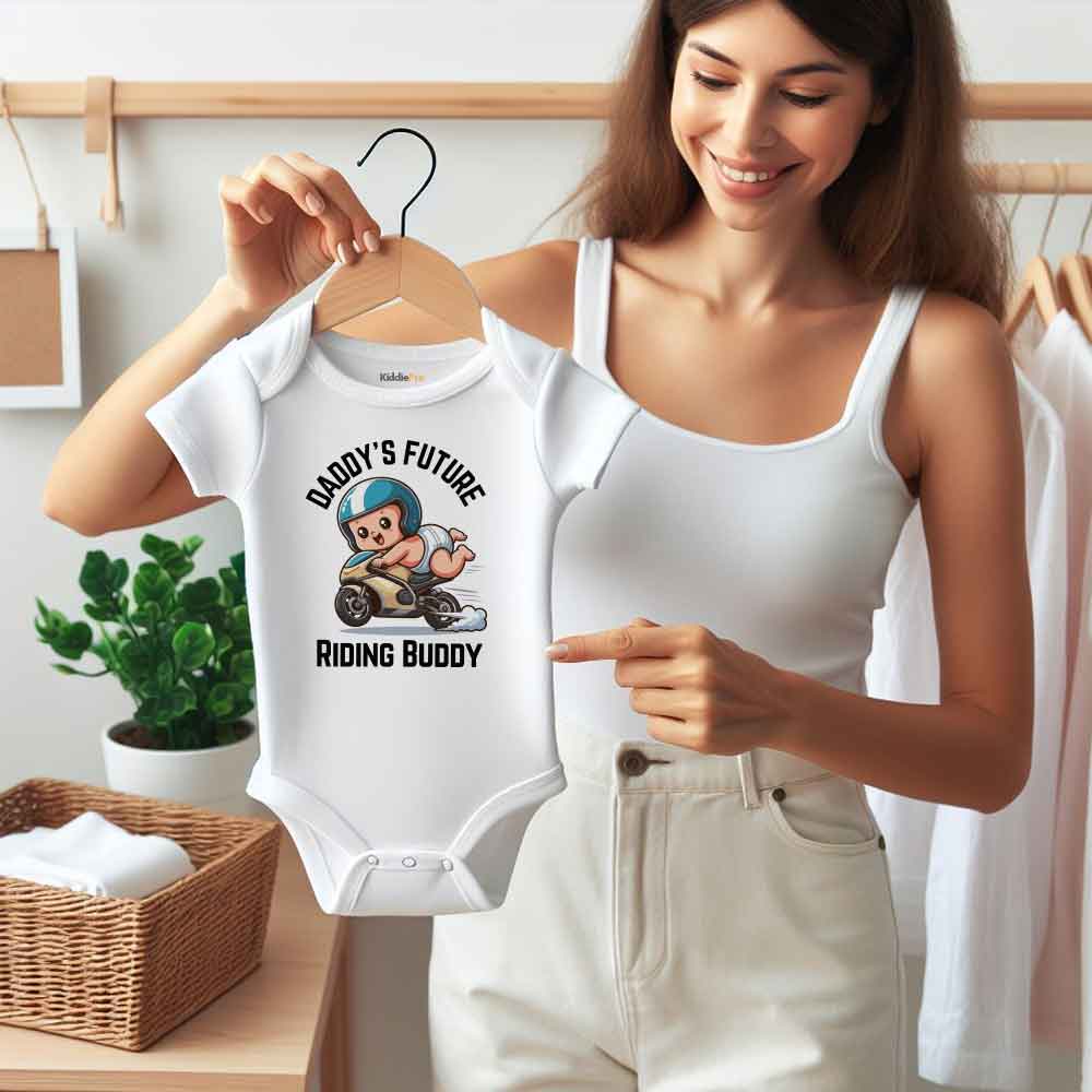 Daddy's Future Riding Buddy Baby Bodysuit Dirtbike,Motocross,motorcycle Family Bonding Dad and me, Father son daughter bond baby clothes