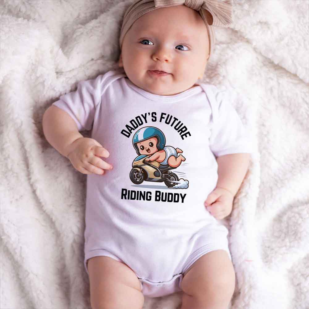 Daddy's Future Riding Buddy Baby Bodysuit Dirtbike,Motocross,motorcycle Family Bonding Dad and me, Father son daughter bond baby clothes