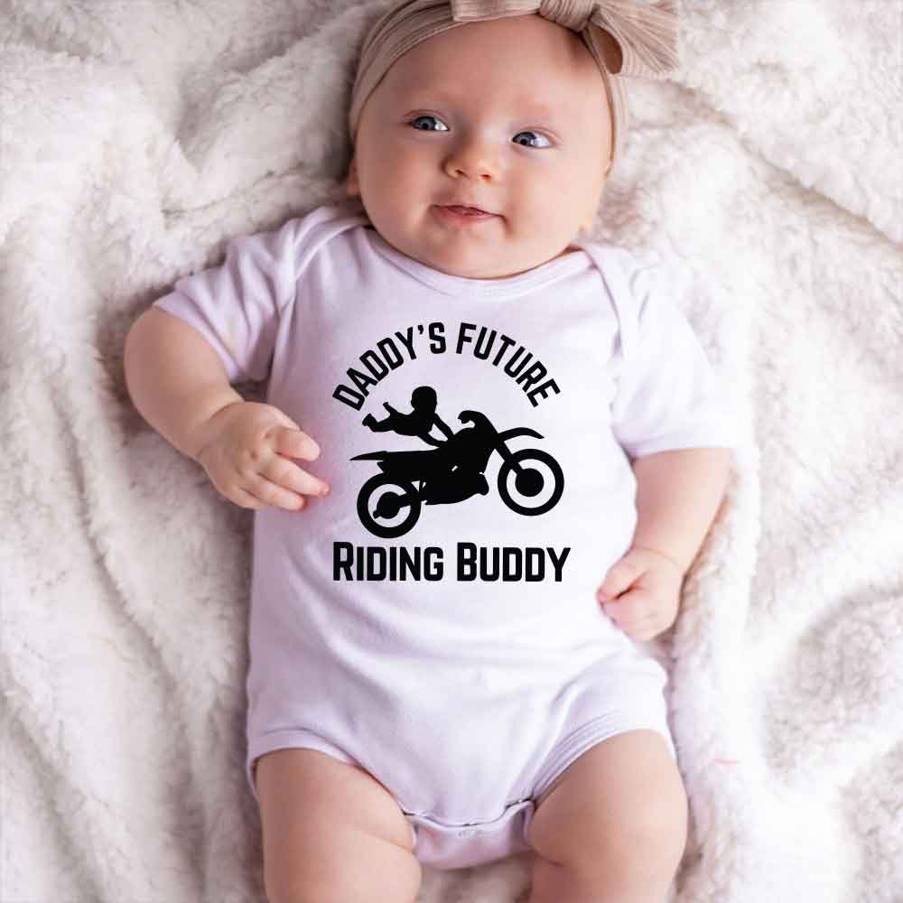 Daddy's Future Riding Buddy Baby Bodysuit  motorcycle father son daughter bond Future Rider baby clothes