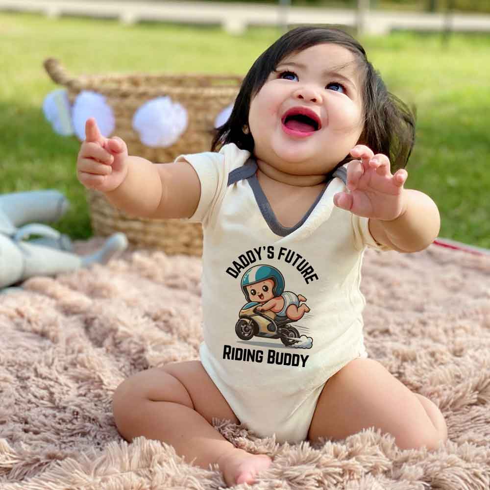 Daddy's Future Riding Buddy Baby Bodysuit Dirtbike,Motocross,motorcycle Family Bonding Dad and me, Father son daughter bond baby clothes