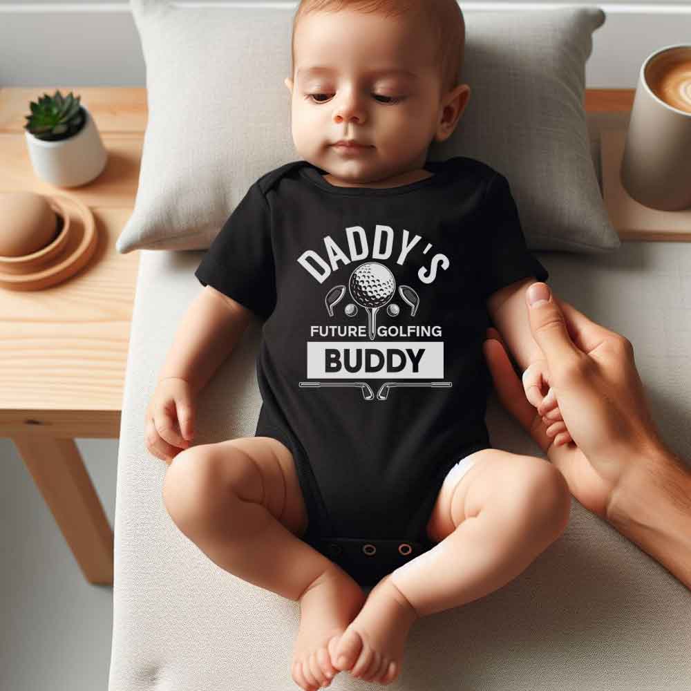 Daddy's Golfing Buddy Future Golfer pregnancy announcement golfing family announcement, little golfer baby bodysuit