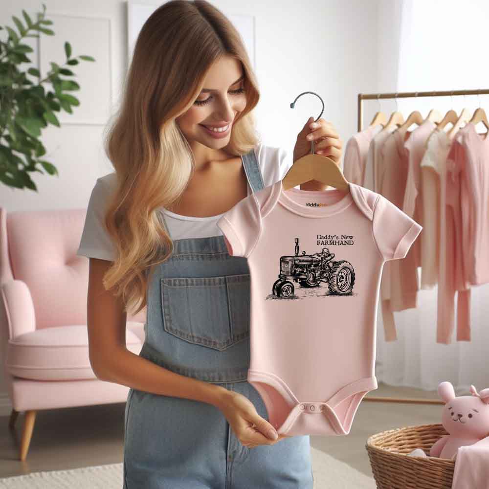 Daddy's new farmhand baby bodysuit Farm Help little farmer Farm Baby outfit Tractor Farm baby cothes