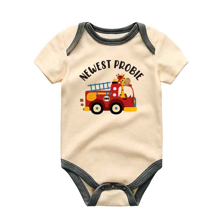 New Probie Firefighter Baby bodysuit firetruck fireman dad baby clothes Funny Newborn Baby Clothes