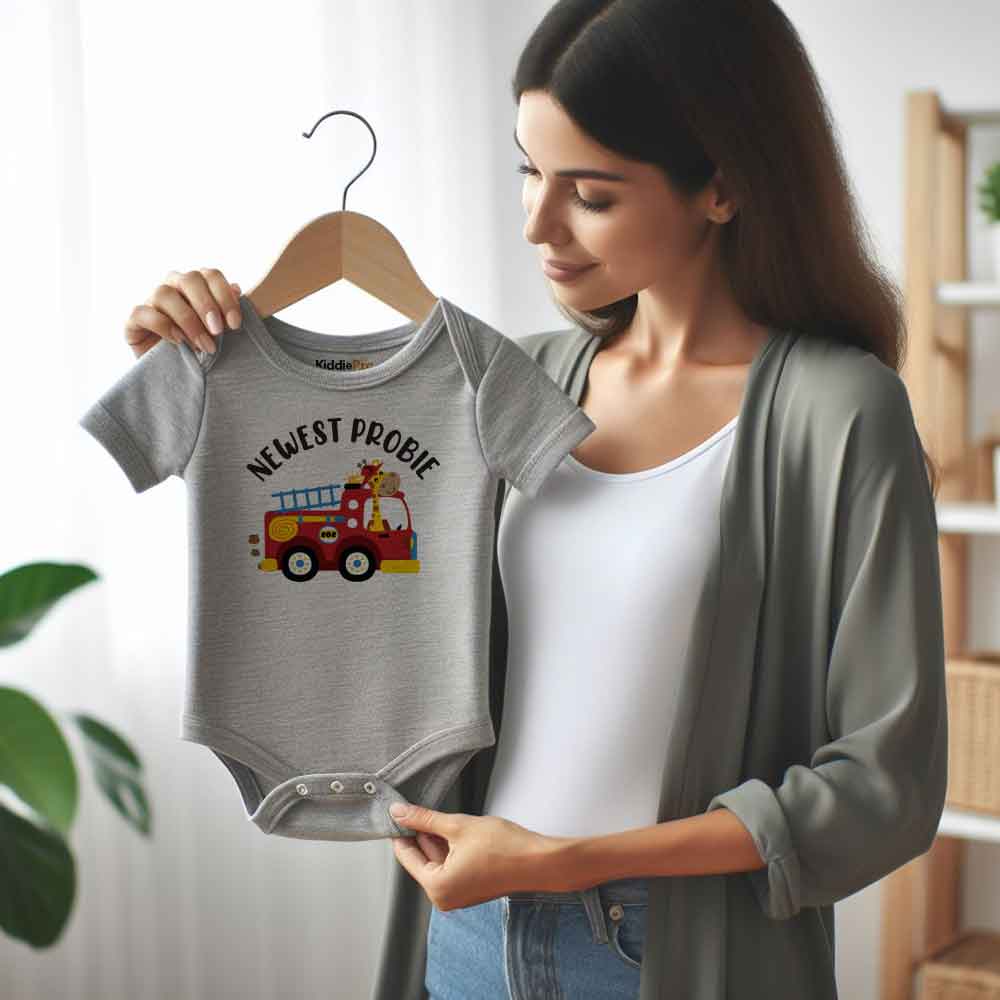 New Probie Firefighter Baby bodysuit firetruck fireman dad baby clothes Funny Newborn Baby Clothes