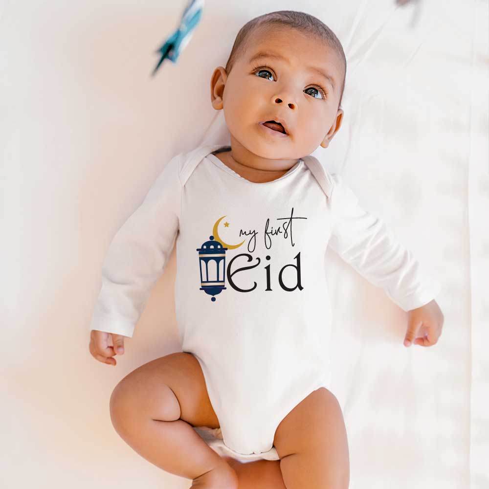 My First Eid Baby Outfit Bodysuit Islamic Baby clothes First Ramadan Baby Romper