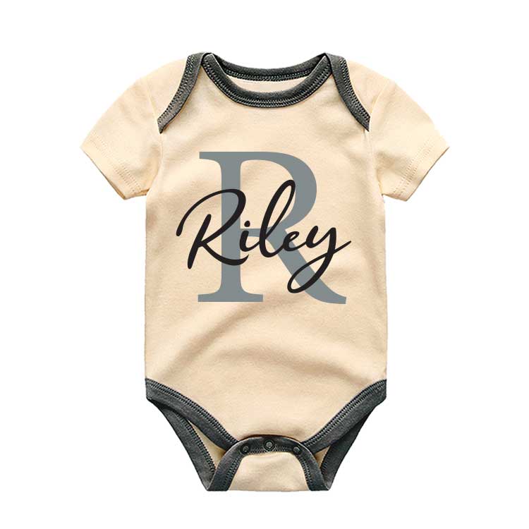 Personalized Baby Name Bodysuit Custom Baby Initial Monogram Baby shower gift