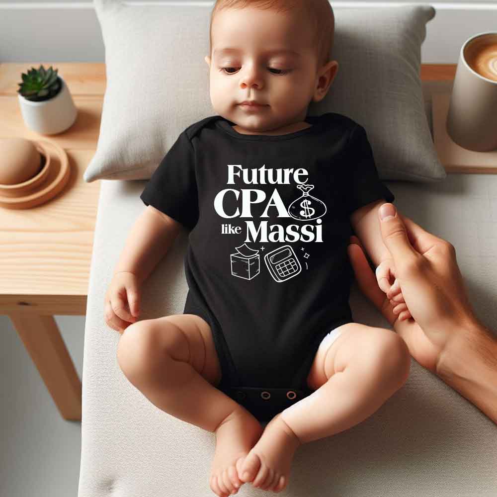 Future CPA like Massi baby bodysuit Future Accountant Finance Theme Little Accountant/Finance/Auditor Baby clothes