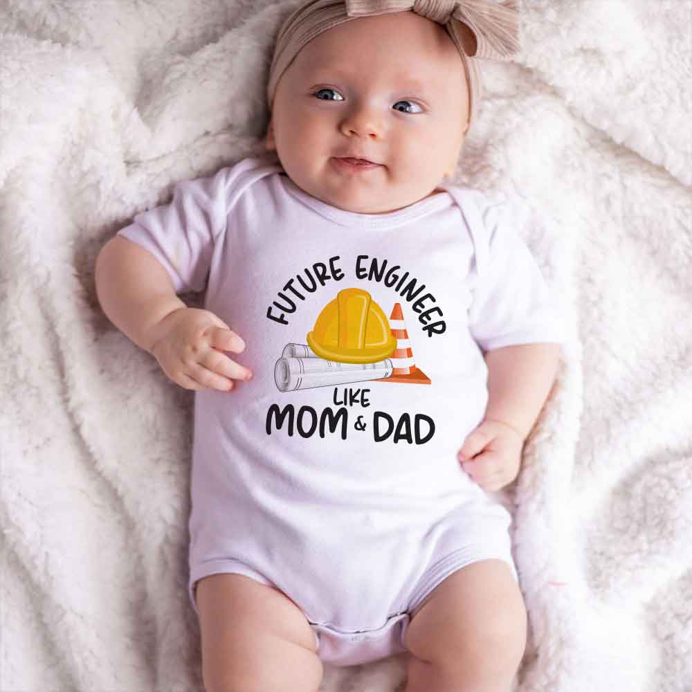 Future Engineer like mom and dad STEM baby bodysuit Engineering Theme Baby clothes