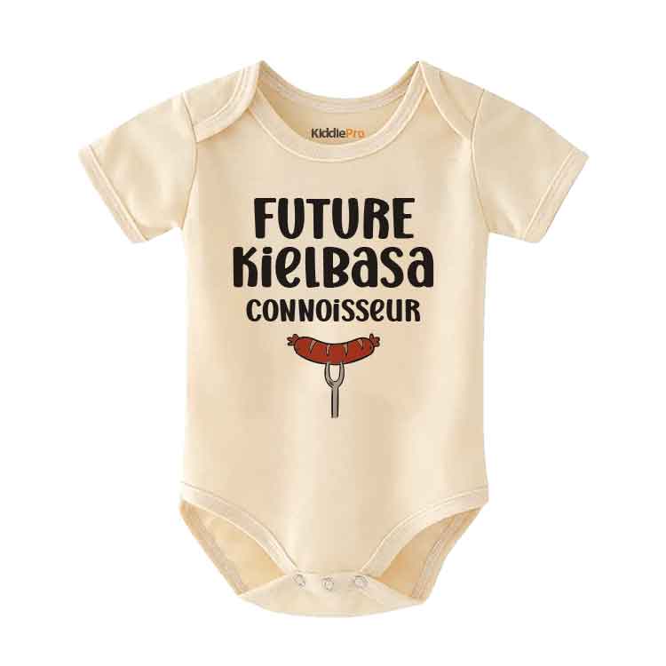 Future Kielbasa Baby Bodysuit Polish Sausage Food Pun Food Humor Polish Baby Food lover Baby outfit