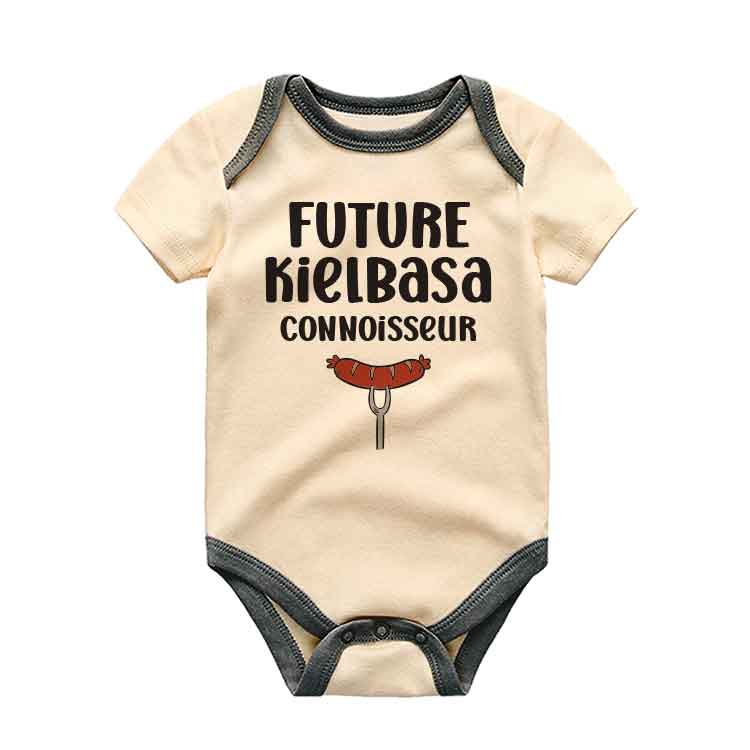 Future Kielbasa Baby Bodysuit Polish Sausage Food Pun Food Humor Polish Baby Food lover Baby outfit