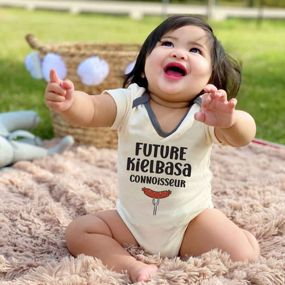 Future Kielbasa Baby Bodysuit Polish Sausage Food Pun Food Humor Polish Baby Food lover Baby outfit