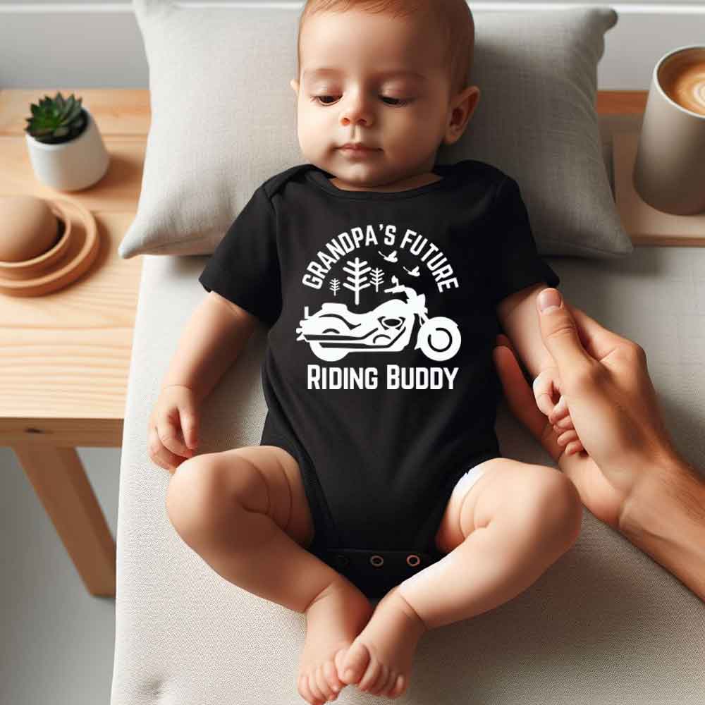 Grandpa's Future Riding Buddy Baby bodysuit motorcycle biker motor bike theme baby clothes