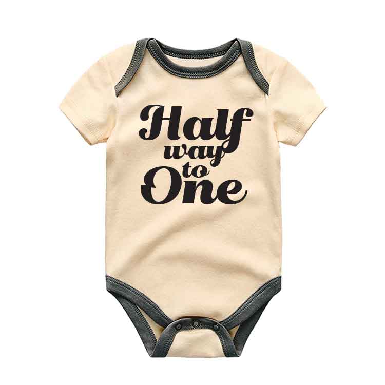 Half Way to one Baby clothes 1/2 birthday Baby girl boy outfit 6 months old baby sleepers