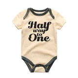 Half way to one half birthday outfit 6 months old baby 1/2 birthday girl/Boy Baby Clothes