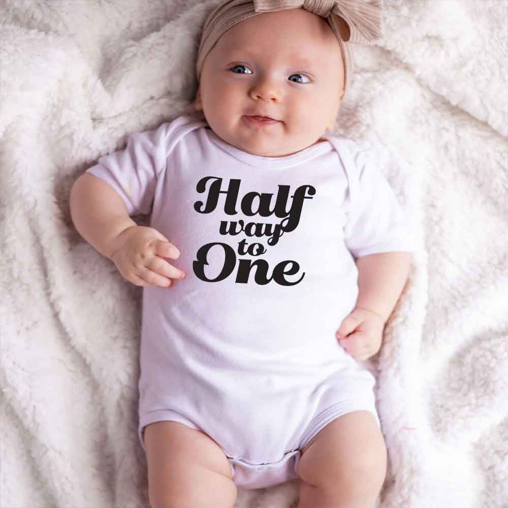 Half way to one half birthday outfit 6 months old baby 1/2 birthday girl/Boy Baby Clothes