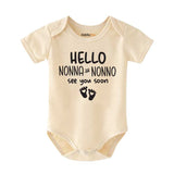 Italian Grandparents pregnancy announcement Hello Nonna Nonno baby Bodysuit coming soon baby clothes