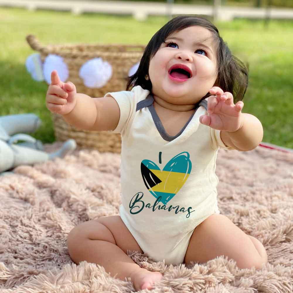 I love bahamas baby bodysuit Family vacation baby outfit Proud Bahamian Baby heritage Baby apparel