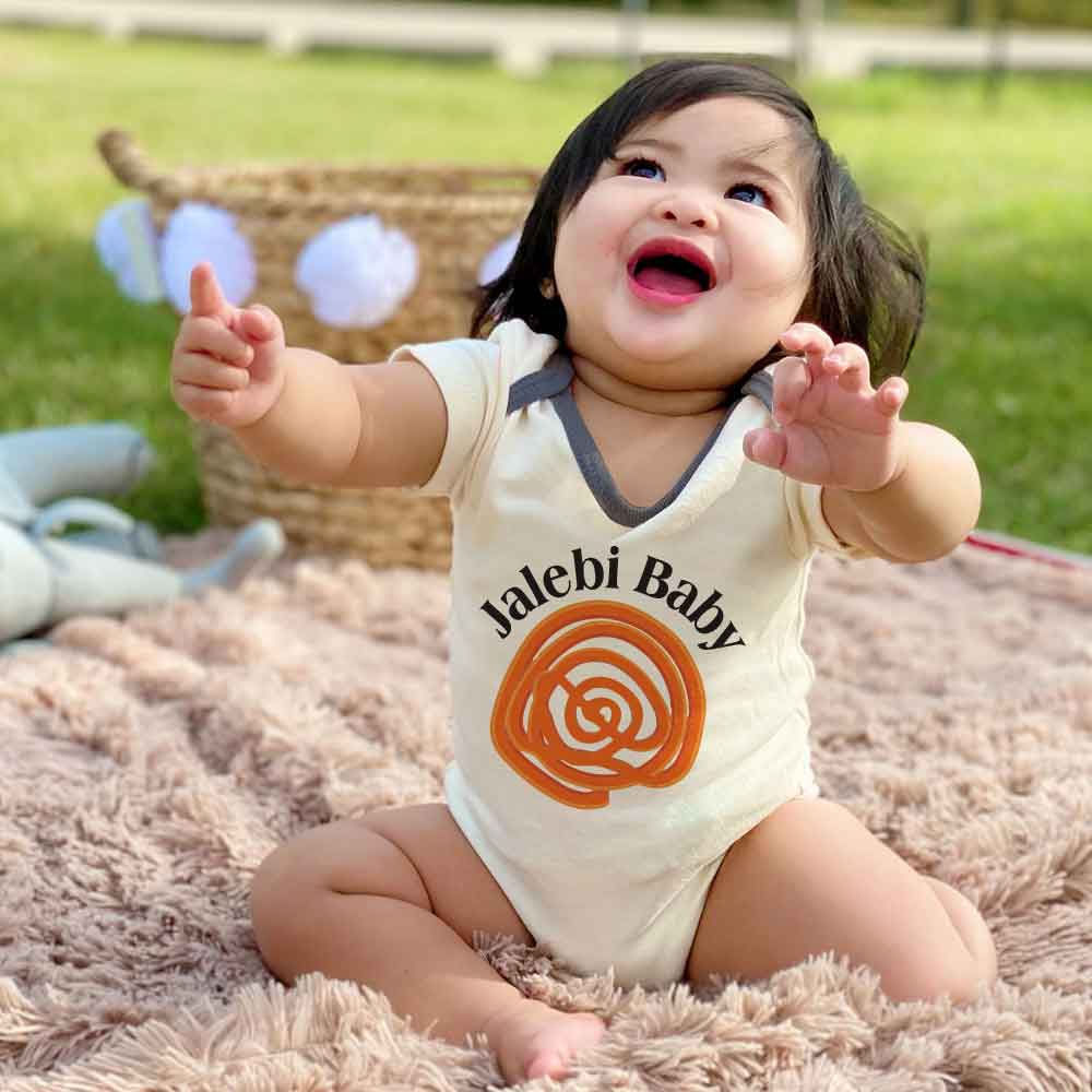 Jalebi baby bodysuit Food Pun Indian sweets sweeter than jalebi Des, Pakistani Baby gifts