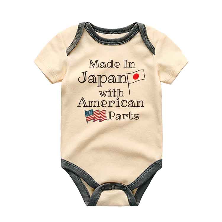 Made in Japan with American parts baby bodysuit Japanese American heritage baby clothes, Mixed Race baby outfit