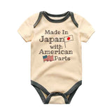 Made in Japan with American parts baby bodysuit Japanese American heritage baby clothes, Mixed Race baby outfit