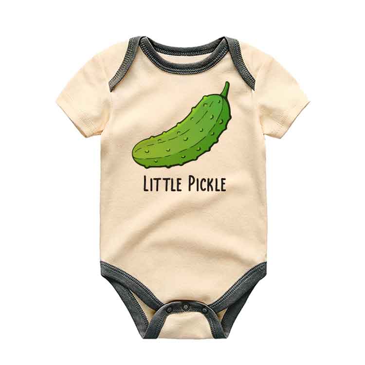 Little Pickle Babygrow Big Dill Vegan baby bodysuit Food Pun Vegetarian parents vegetable theme