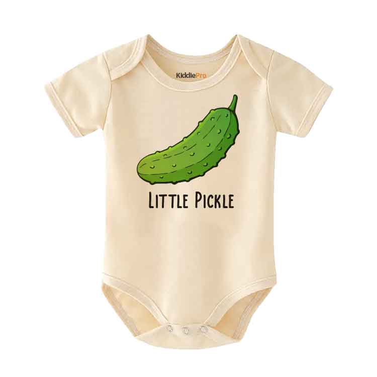 Little Pickle Babygrow Big Dill Vegan baby bodysuit Food Pun Vegetarian parents vegetable theme