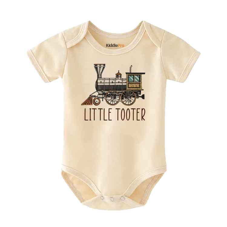 Little Tooter Baby bodysuit Hand drawn Train Little Adventurer baby clothes