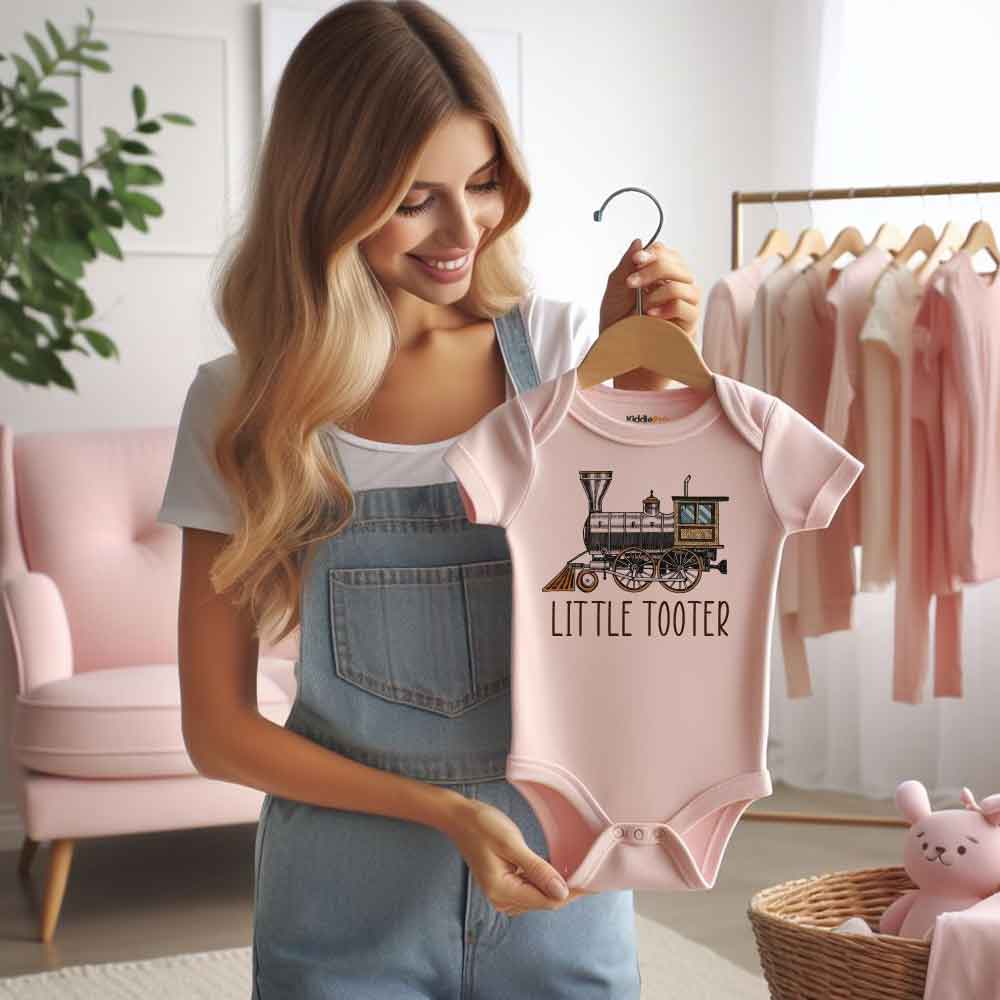 Little Tooter Baby bodysuit Hand drawn Train Little Adventurer baby clothes