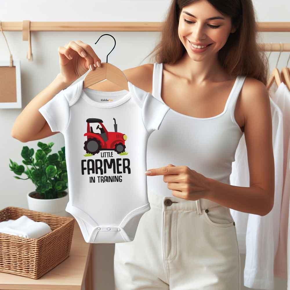 Little Farmer in training Baby bodysuit Farm tractor Farm life Little farmer baby clothes