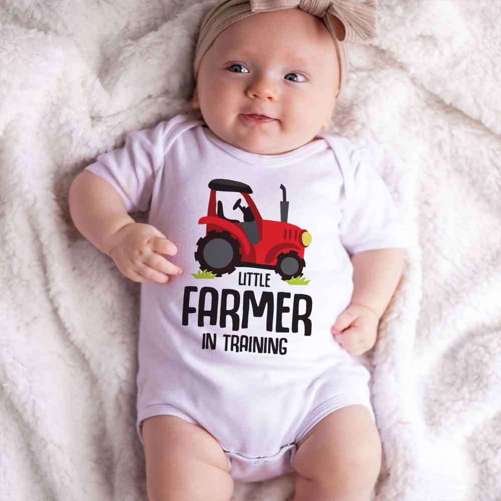 Little Farmer in training Baby bodysuit Farm tractor Farm life Little farmer baby clothes