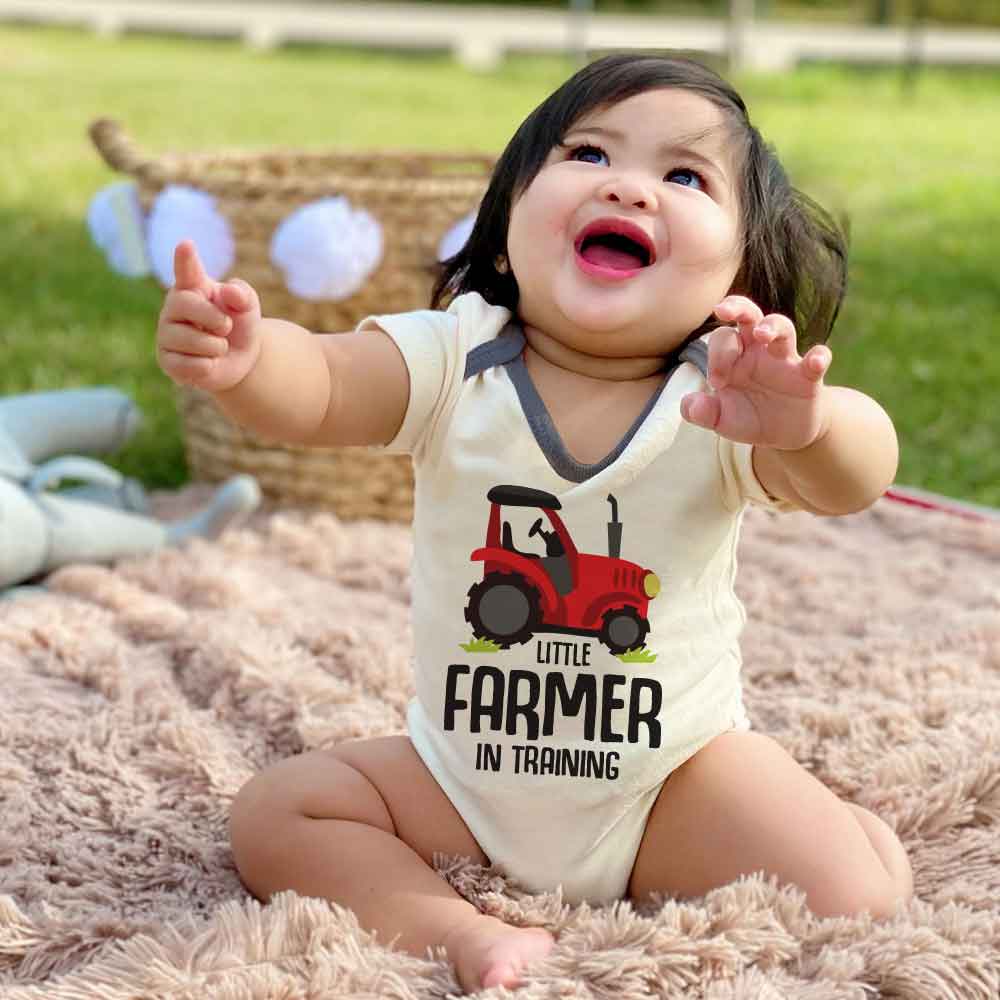 Little Farmer in training Baby bodysuit Farm tractor Farm life Little farmer baby clothes