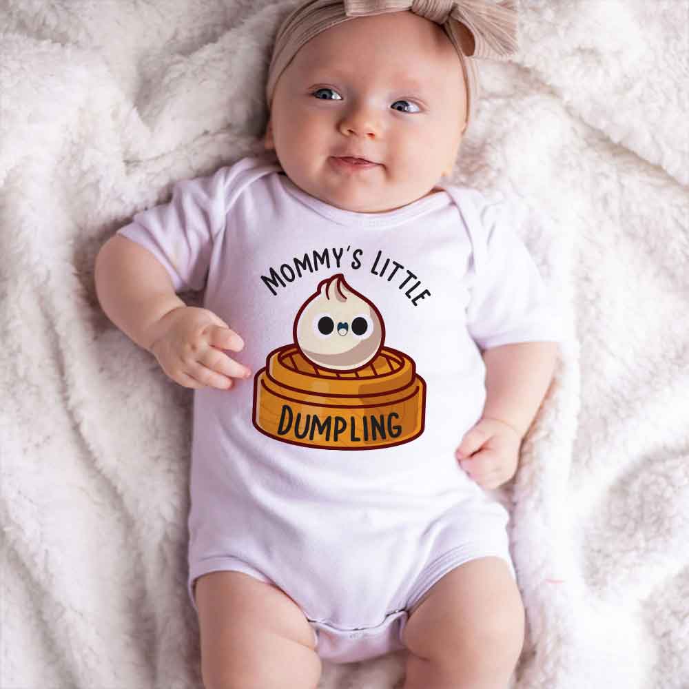 Mommy's little dumpling baby bodysuit Asian Foodie Chinese Food Pun baby clothes