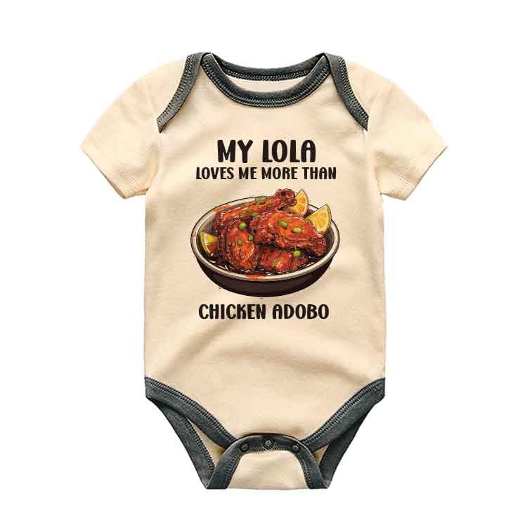 My Lola loves me more than adobo  baby bodysuit grandparents love Filipino Cuisine Funny Filipino Delicacy Baby sleeper