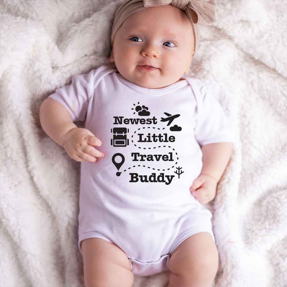 New Travel Buddy Baby bodysuit Adventure Travel Baby clothes Mom's favorite carry-on Airplaine Theme