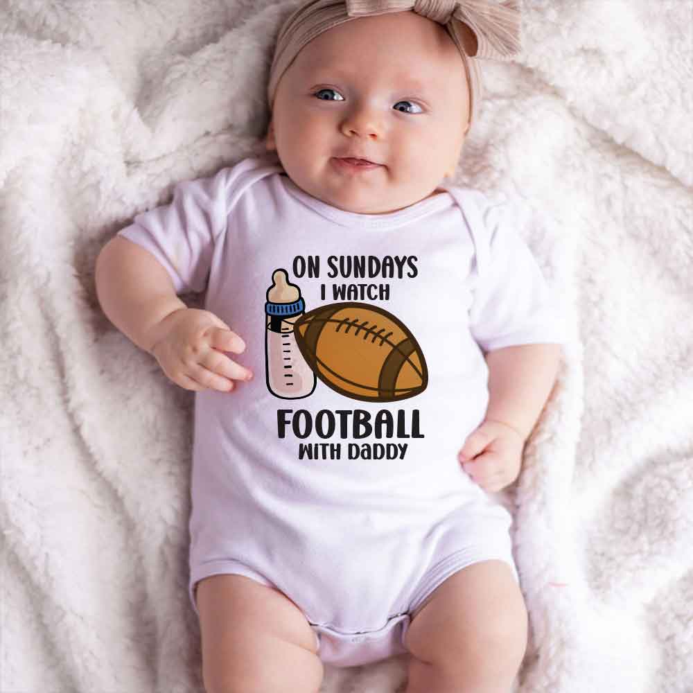 Football baby bodysuit Football Dad Baby clothes Football Game Day Baby outfit Football season