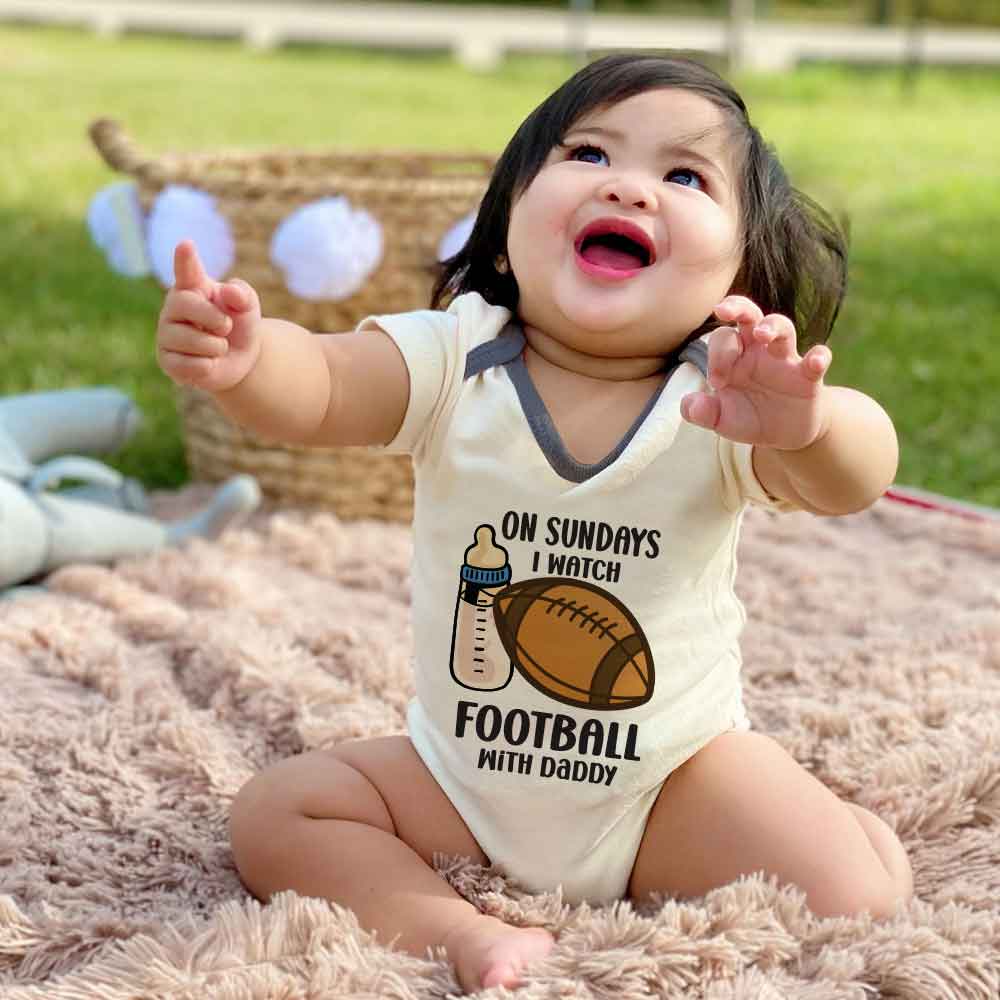 Football baby bodysuit Football Dad Baby clothes Football Game Day Baby outfit Football season