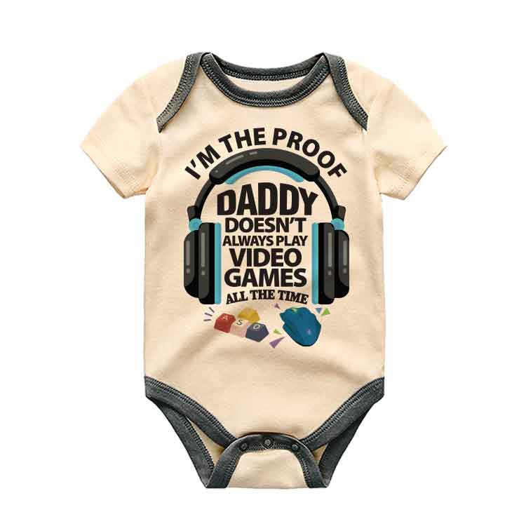 Gamer Dad Baby bodysuit Video Games Humor joke Gaming Baby clothes Funny Gift for Dad