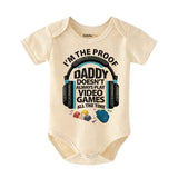 Gamer Dad Baby bodysuit Video Games Humor joke Gaming Baby clothes Funny Gift for Dad