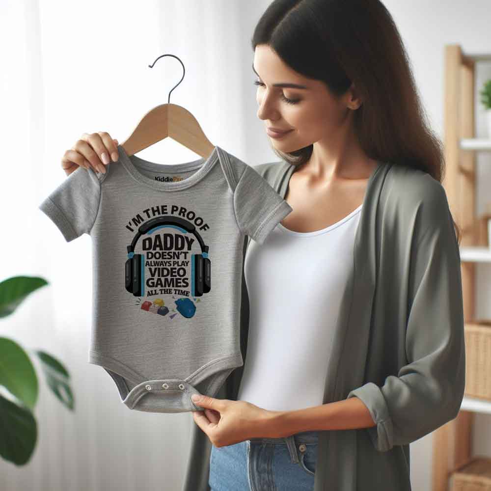 Gamer Dad Baby bodysuit Video Games Humor joke Gaming Baby clothes Funny Gift for Dad