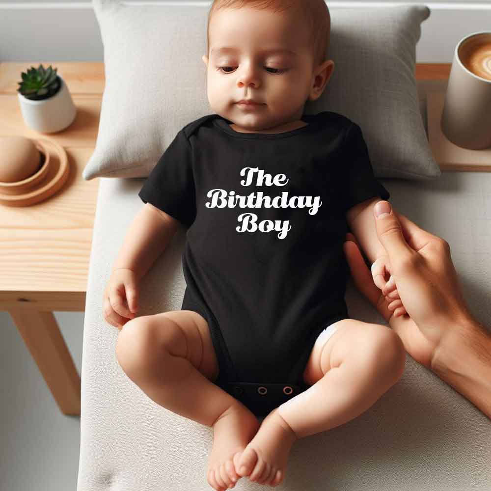 The Birthday Boy Baby bodysuit Baby boy birthday outfit Baby milestone Gift for baby boy