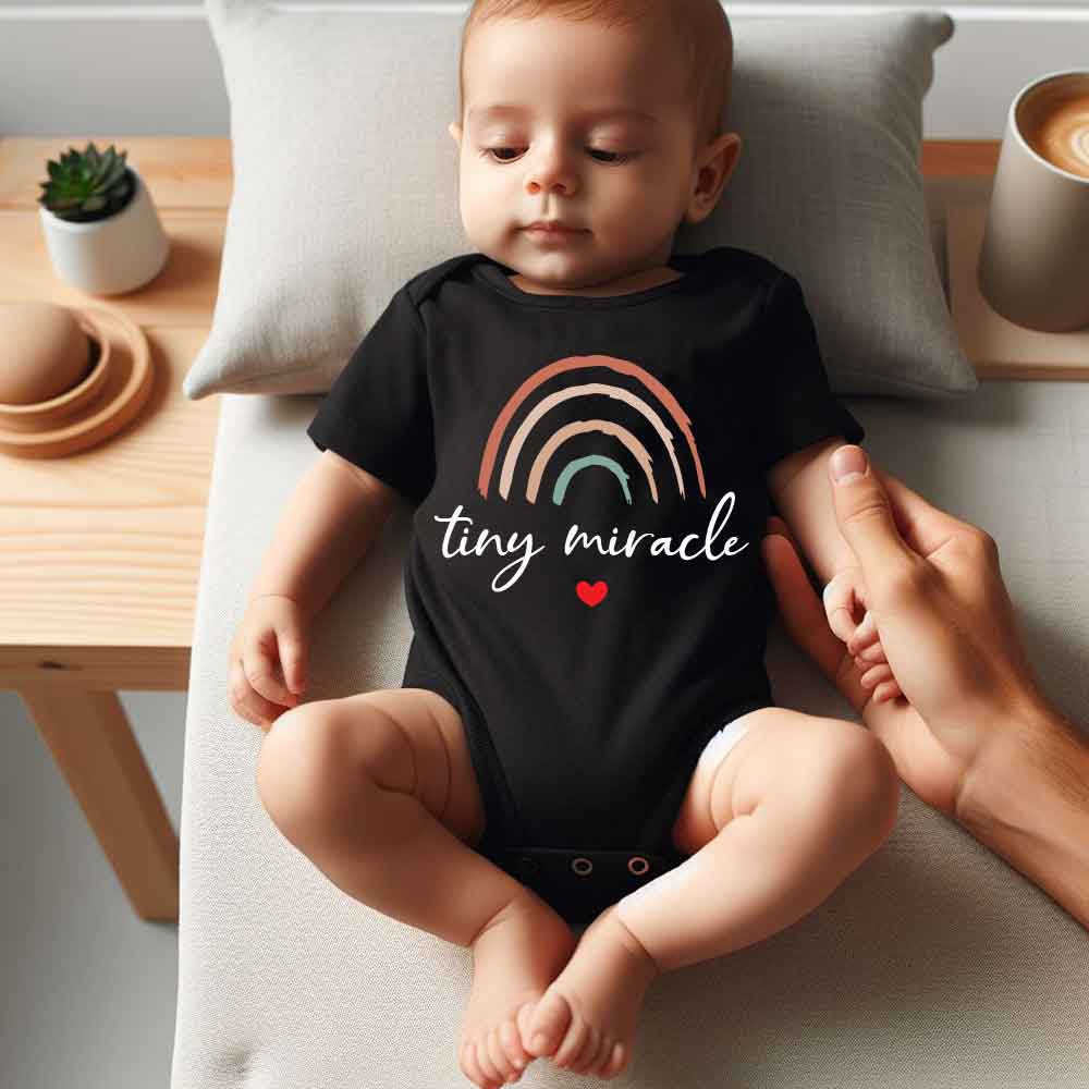 Tiny Miracle baby bodysuit Rainbow Baby IVF NICU graduate Rainbow of hope Baby sleeper