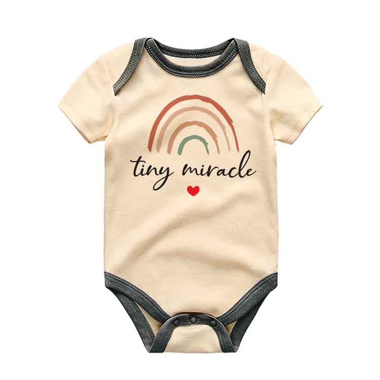 Tiny Miracle baby bodysuit Rainbow Baby IVF NICU graduate Rainbow of hope Baby sleeper